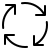 Piktogramm mit Pfeilen, das einen Prozess symbolisieren soll.