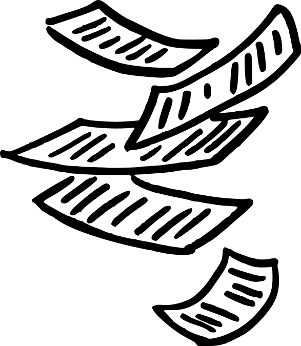 Fliegende Blätter als Symbol des Schriftwesens